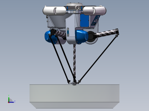 并联机器人Delta蜘蛛手机械人3D模型左视缩略图