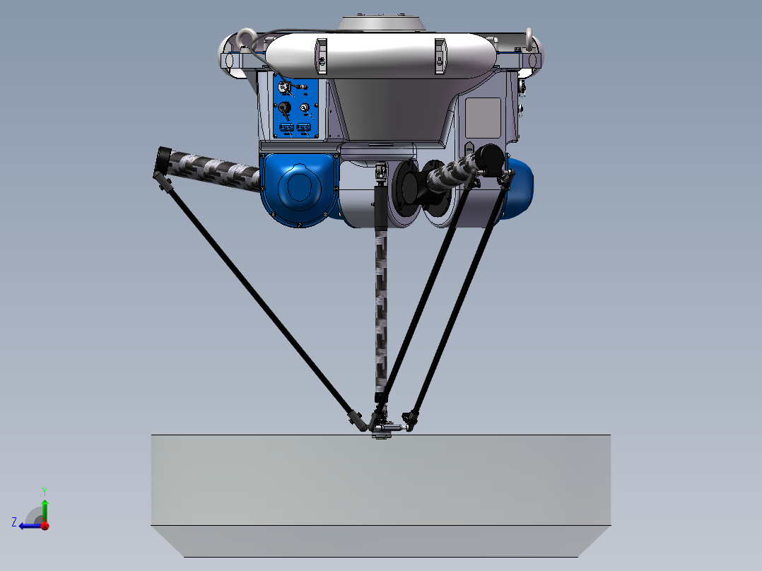 并联机器人Delta蜘蛛手机械人3D模型右视图
