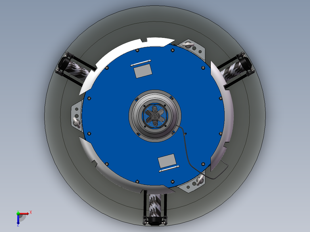 并联机器人Delta蜘蛛手机械人3D模型俯视图