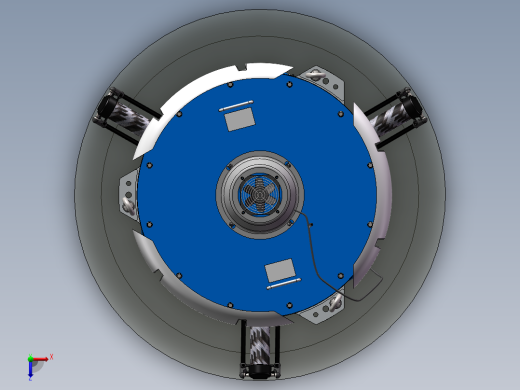并联机器人Delta蜘蛛手机械人3D模型俯视缩略图