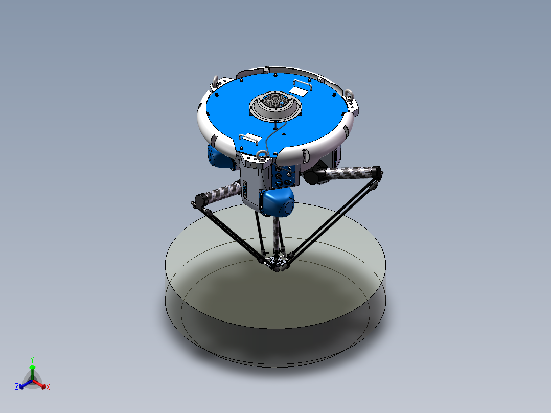 并联机器人Delta蜘蛛手机械人3D模型正等轴测图