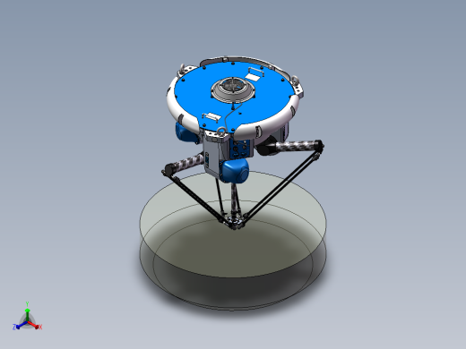 并联机器人Delta蜘蛛手机械人3D模型正等轴测缩略图