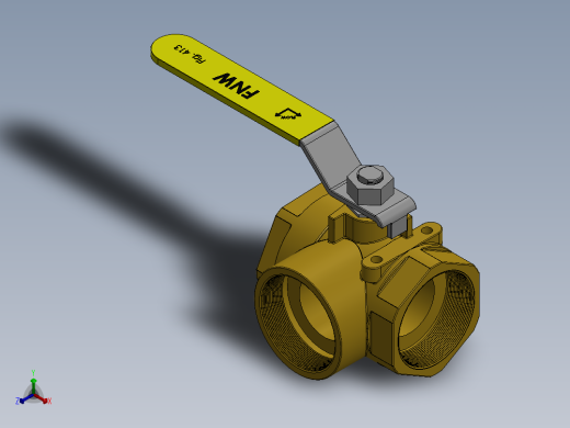 手动三通球阀大全正等轴测缩略图