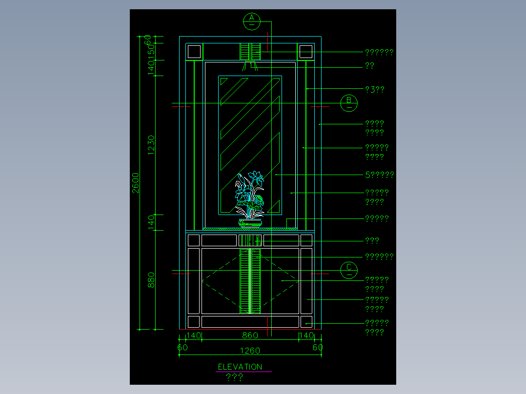 家装类CAD图块(三)-FH01016A
