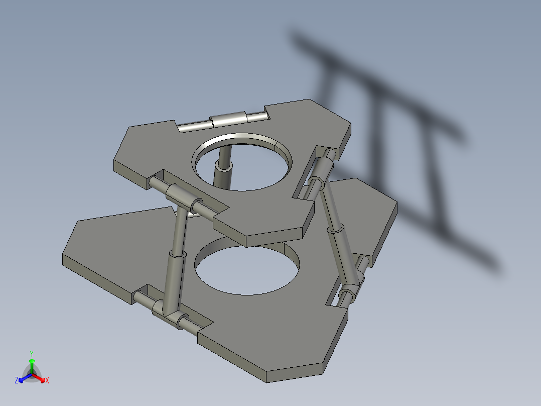 简易并联机构装配及运动仿真3D模型
