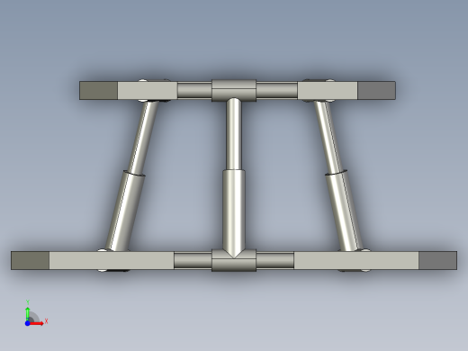 简易并联机构装配及运动仿真3D模型前视缩略图