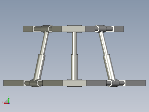 简易并联机构装配及运动仿真3D模型后视缩略图