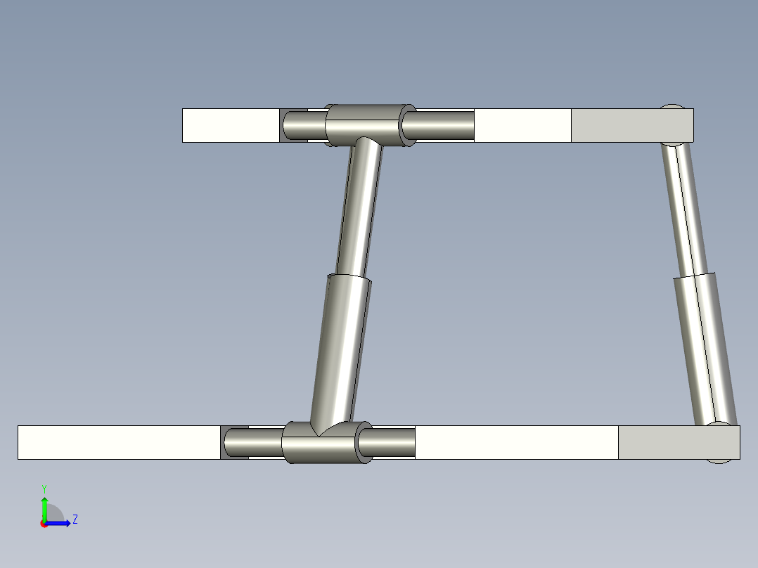 简易并联机构装配及运动仿真3D模型左视图