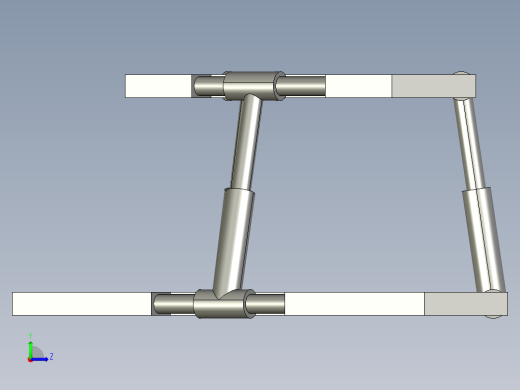 简易并联机构装配及运动仿真3D模型左视缩略图
