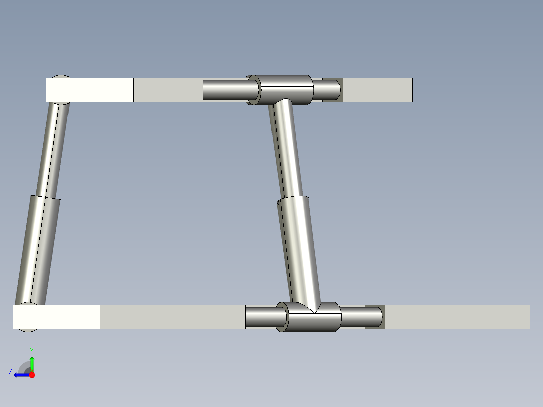 简易并联机构装配及运动仿真3D模型右视图