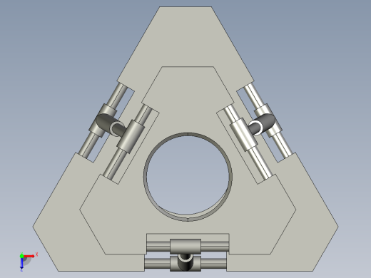 简易并联机构装配及运动仿真3D模型俯视缩略图