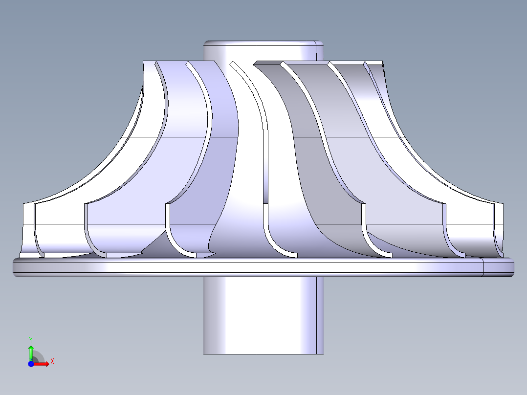 turbine涡轮机叶片模型前视图