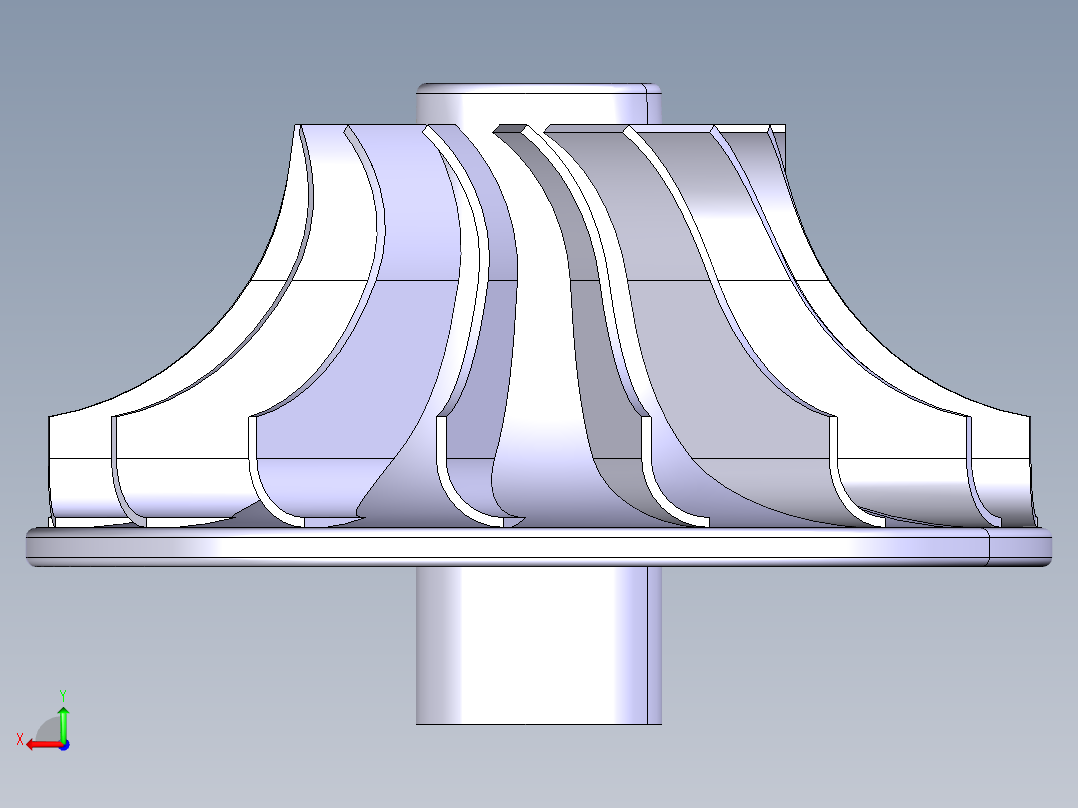 turbine涡轮机叶片模型后视图