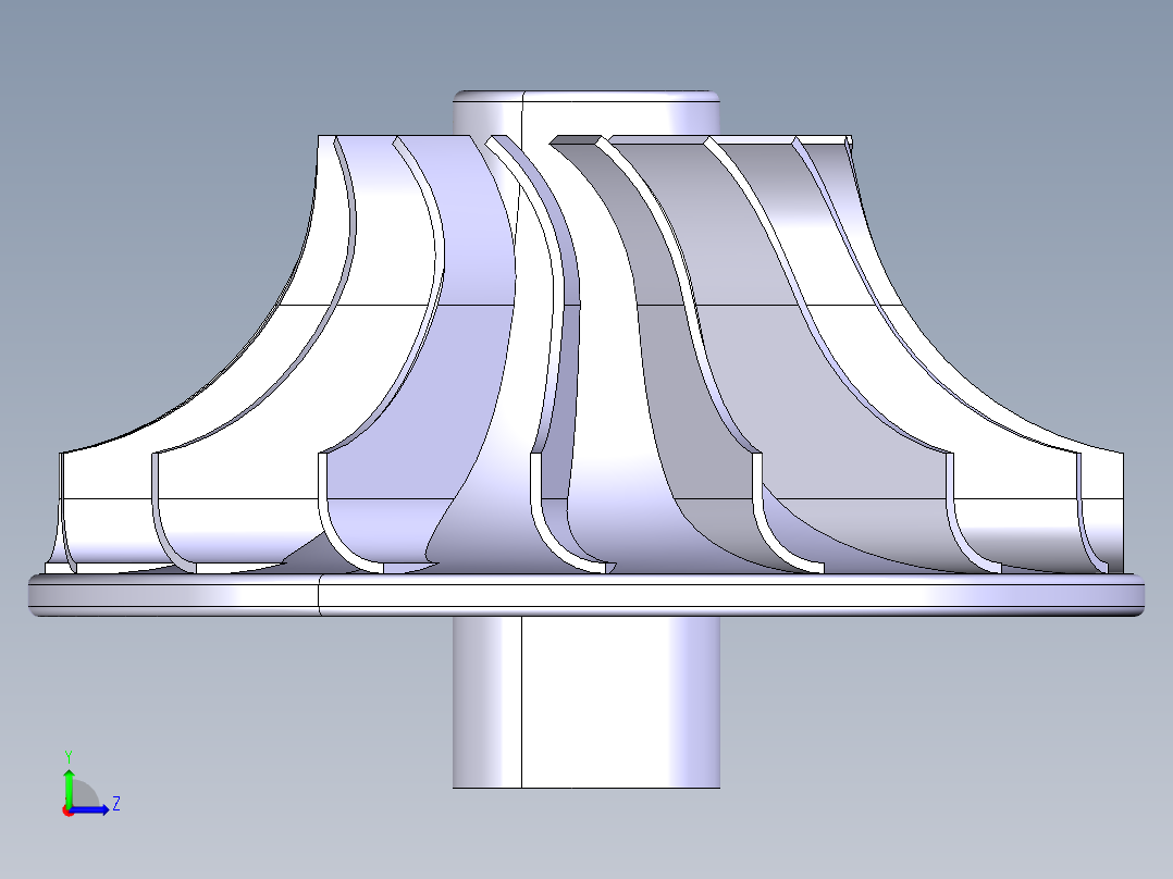 turbine涡轮机叶片模型左视图