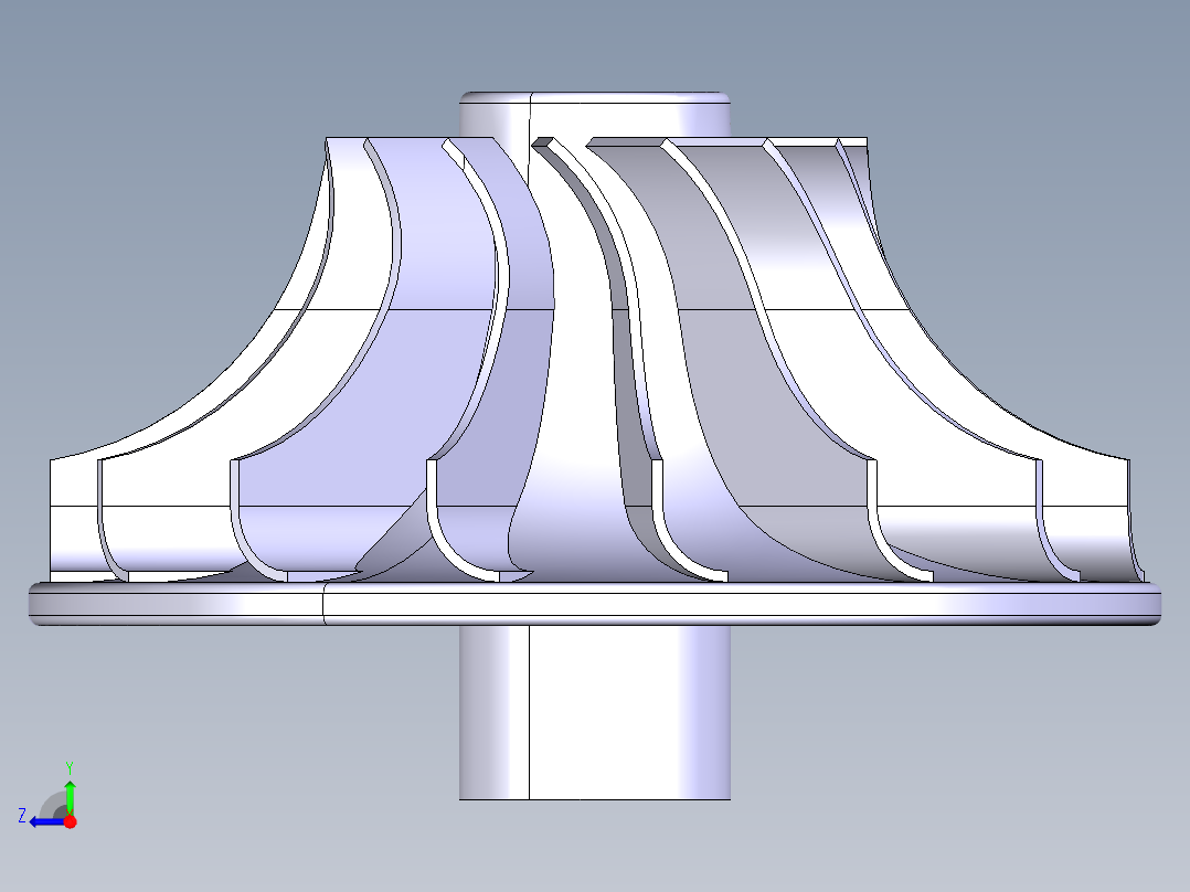 turbine涡轮机叶片模型右视图