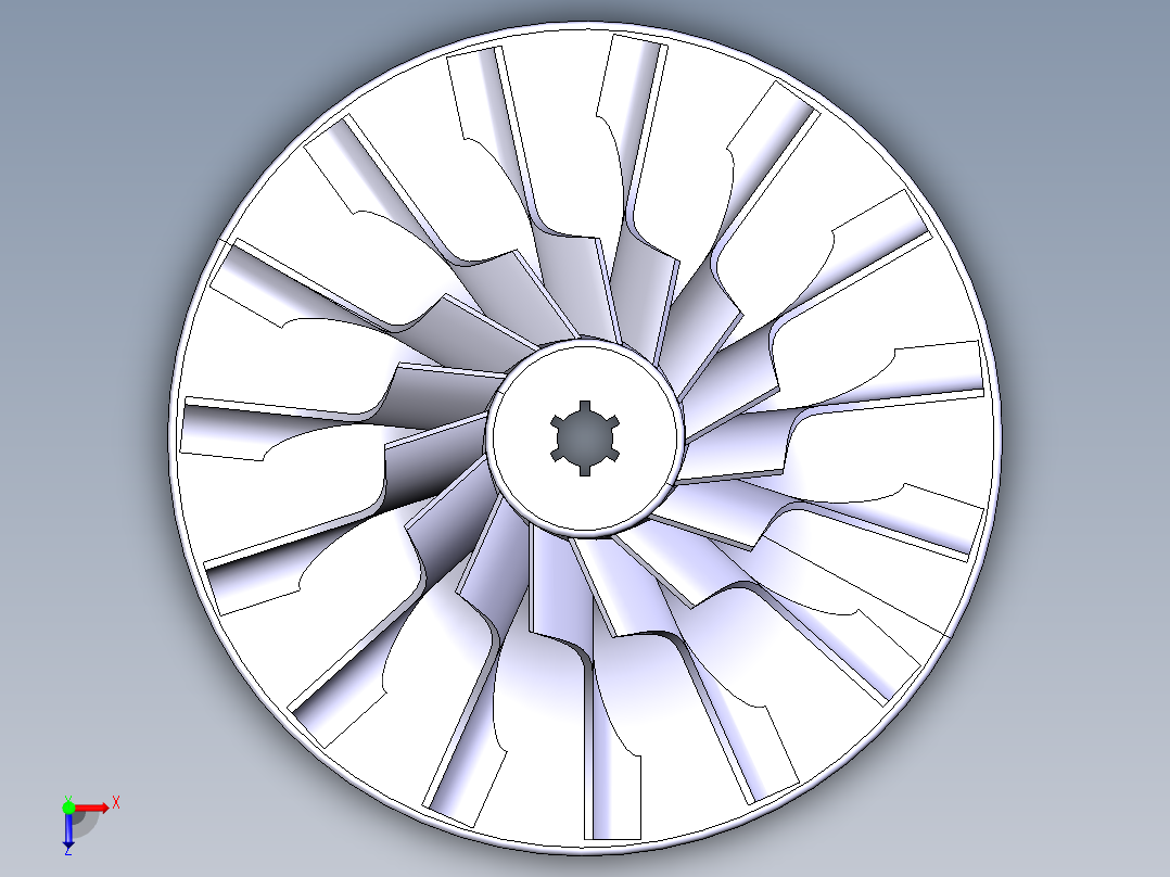 turbine涡轮机叶片模型俯视图