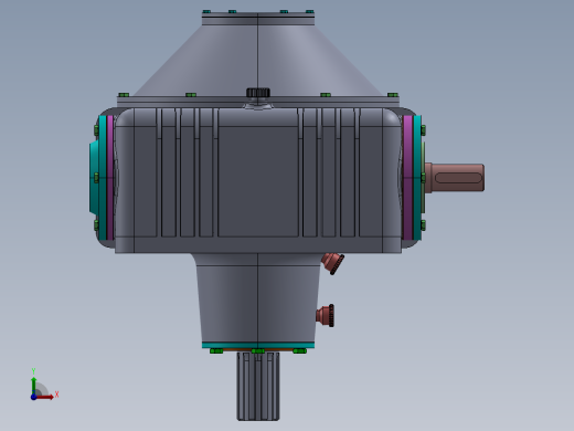 带安全离合器蜗轮箱模型3D图纸 IGS格式