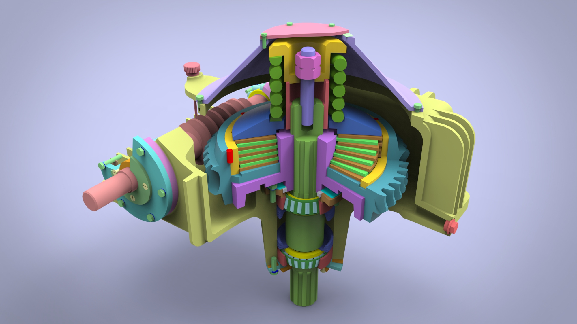 带安全离合器蜗轮箱模型3D图纸 IGS格式