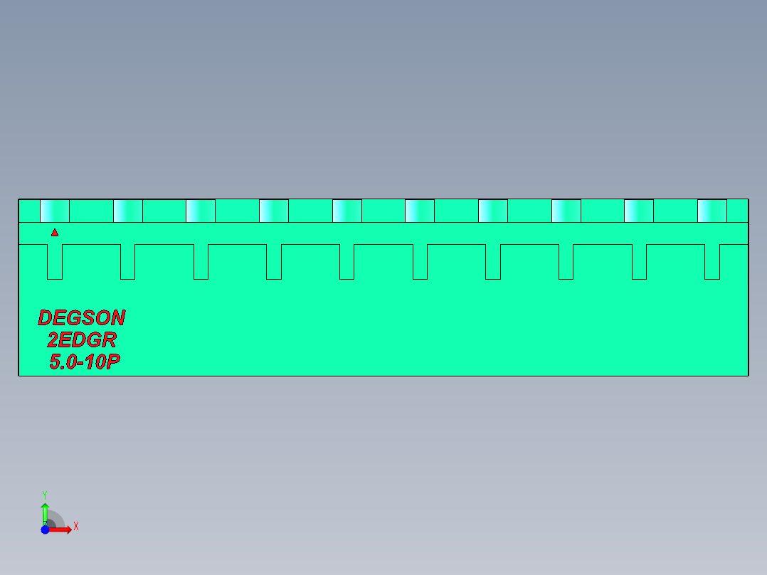 DEGSON 2EDG 系列 5.0mm 可插拔接线端子组-2EDGR-5.0-10P-14-00AH前视图