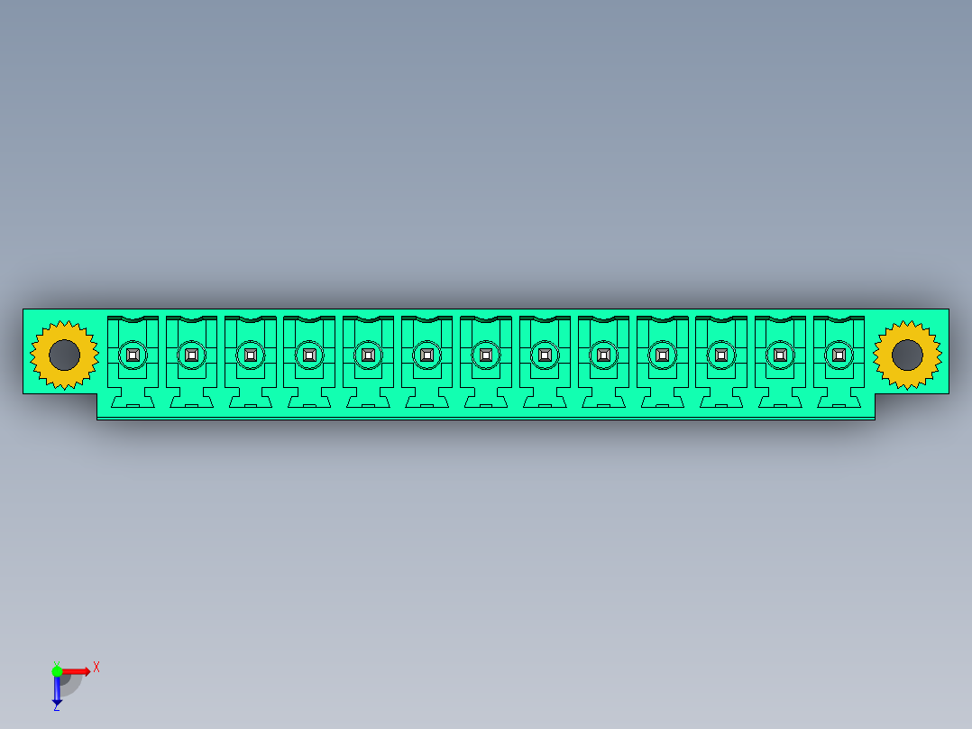 DEGSON 15EDG（公头） 3.81mm 螺钉锁紧，插拔式接线端子 FullPack-15EDGVM-3.81-13P-14-00AH俯视图