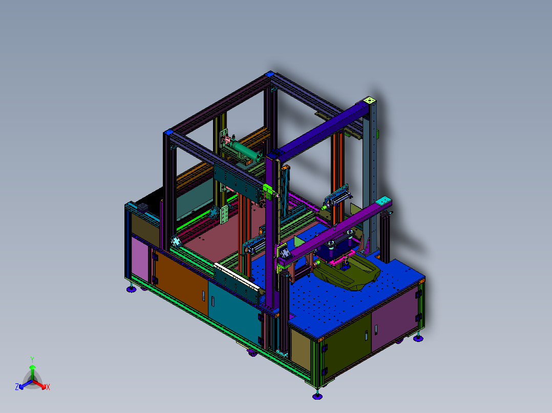 汽车座椅综合性能检测台正等轴测图