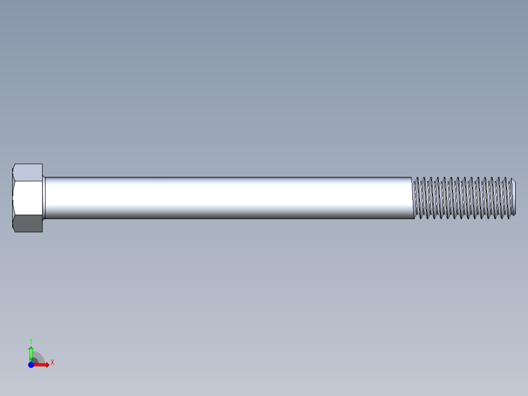 UNC 六角螺栓-Hex Bolt 0.4375-14 x 5前视图