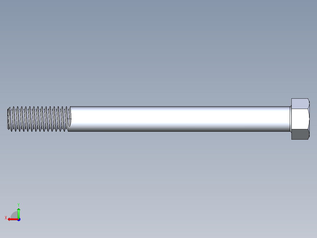 UNC 六角螺栓-Hex Bolt 0.4375-14 x 5后视图