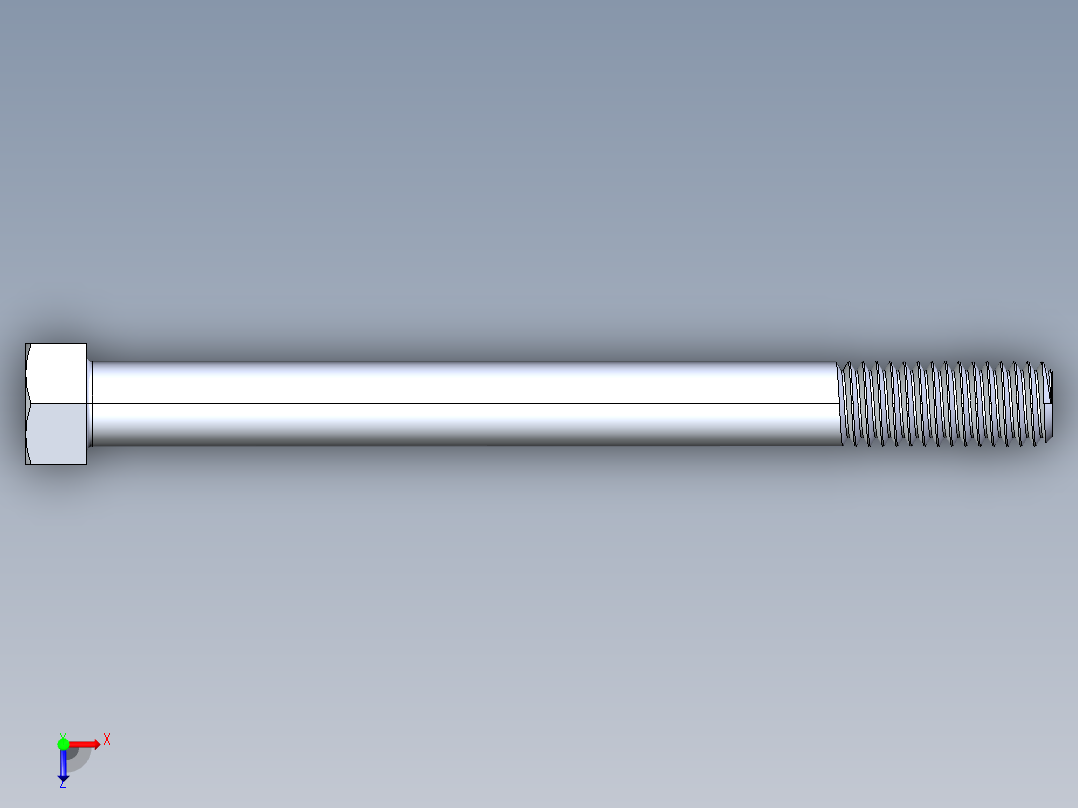 UNC 六角螺栓-Hex Bolt 0.4375-14 x 5俯视图