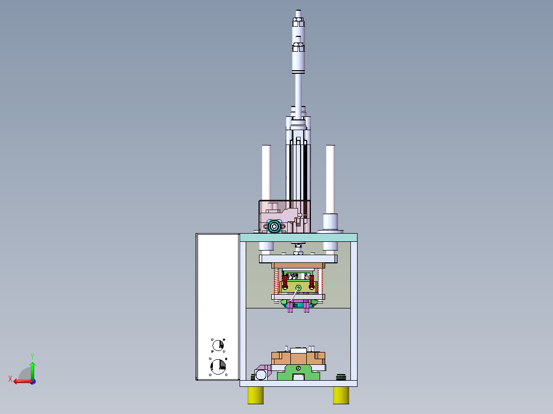 半自动铆压热熔接机后视图