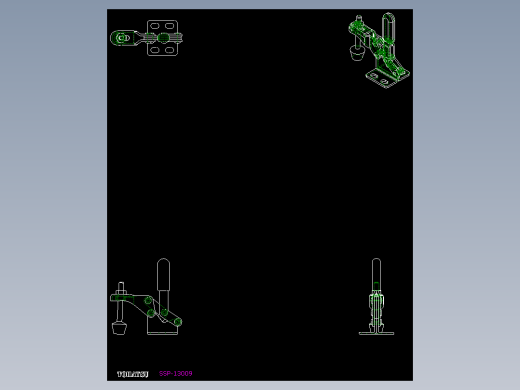 垂直式夾鉗SSP(B)-2D多系列多零件图纸模型