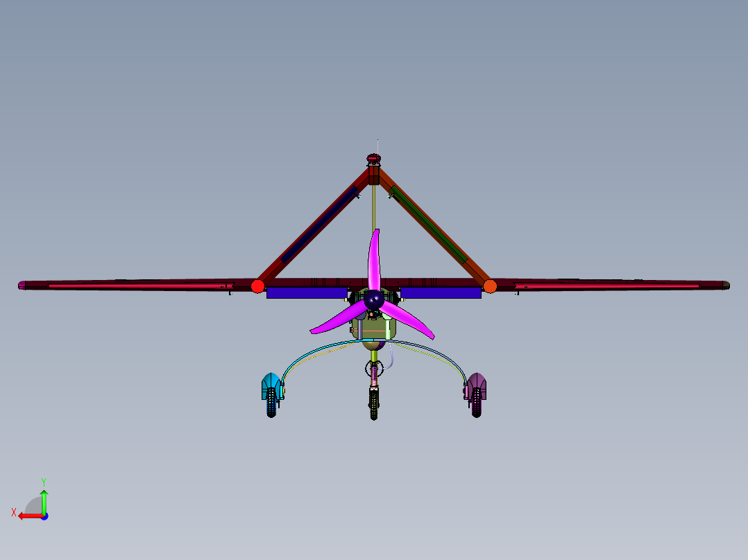 森林巡查固定翼无人机后视图