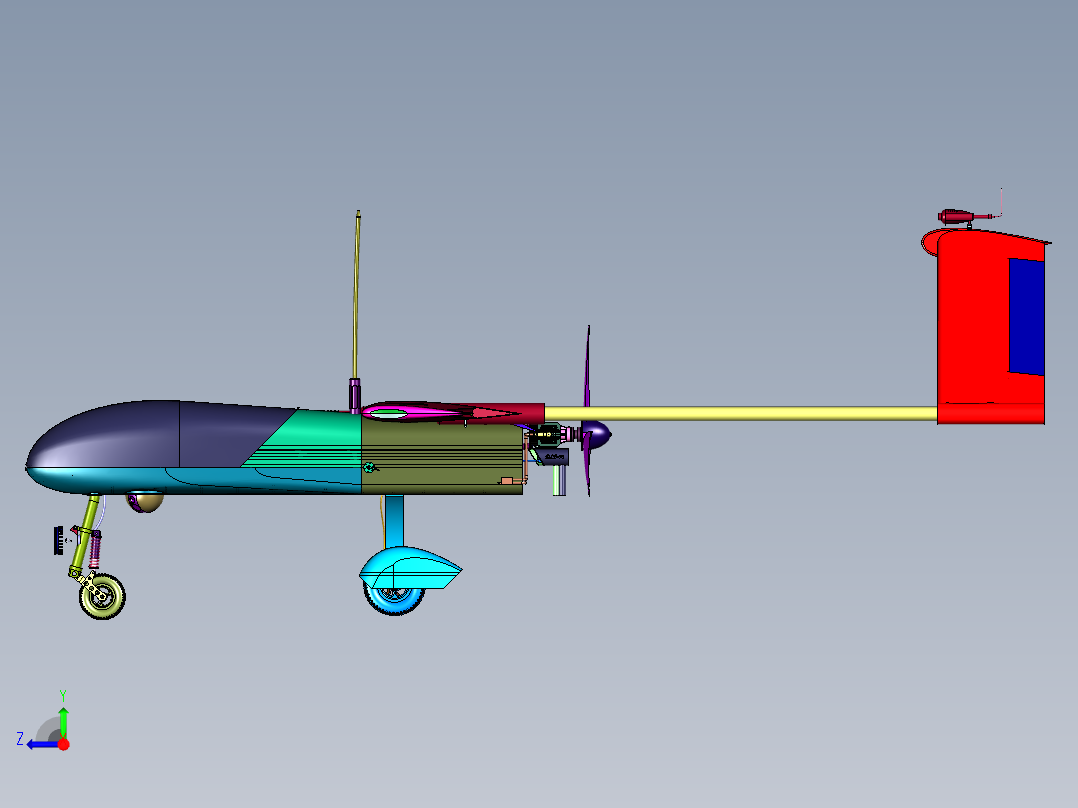 森林巡查固定翼无人机右视图