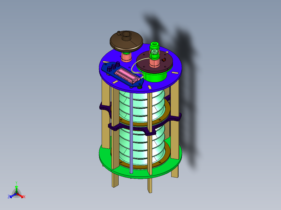 便携一体简易呼吸机正等轴测图