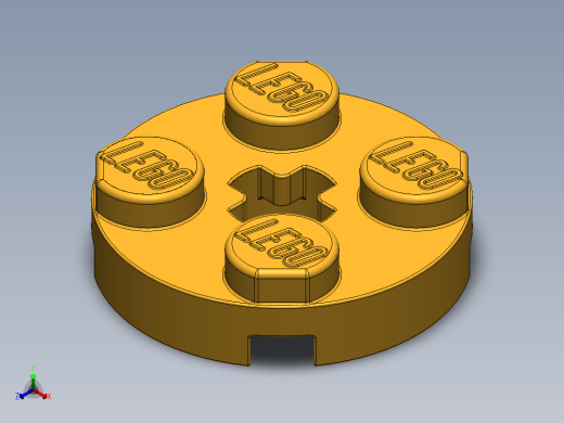 乐高零件 4032 板 2 x 2 圆形-4032 Flame Yellowish Orange - Bright Light Orange Plate 2 x 2 Round.SLDPRT