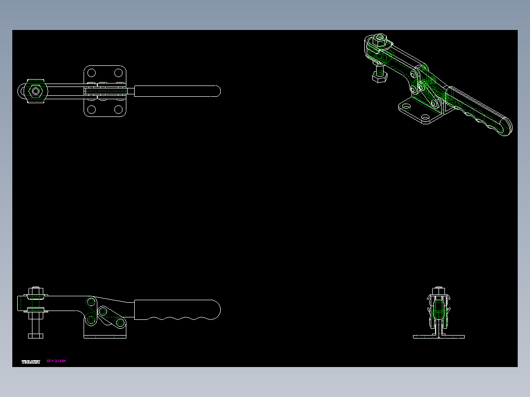 水平式夾鉗SSP(O)-2D多系列多零件图纸模型
