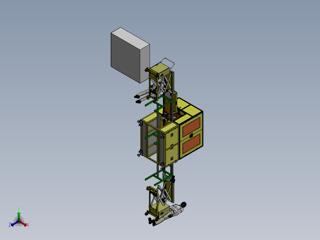 钢板激光切割机正等轴测图
