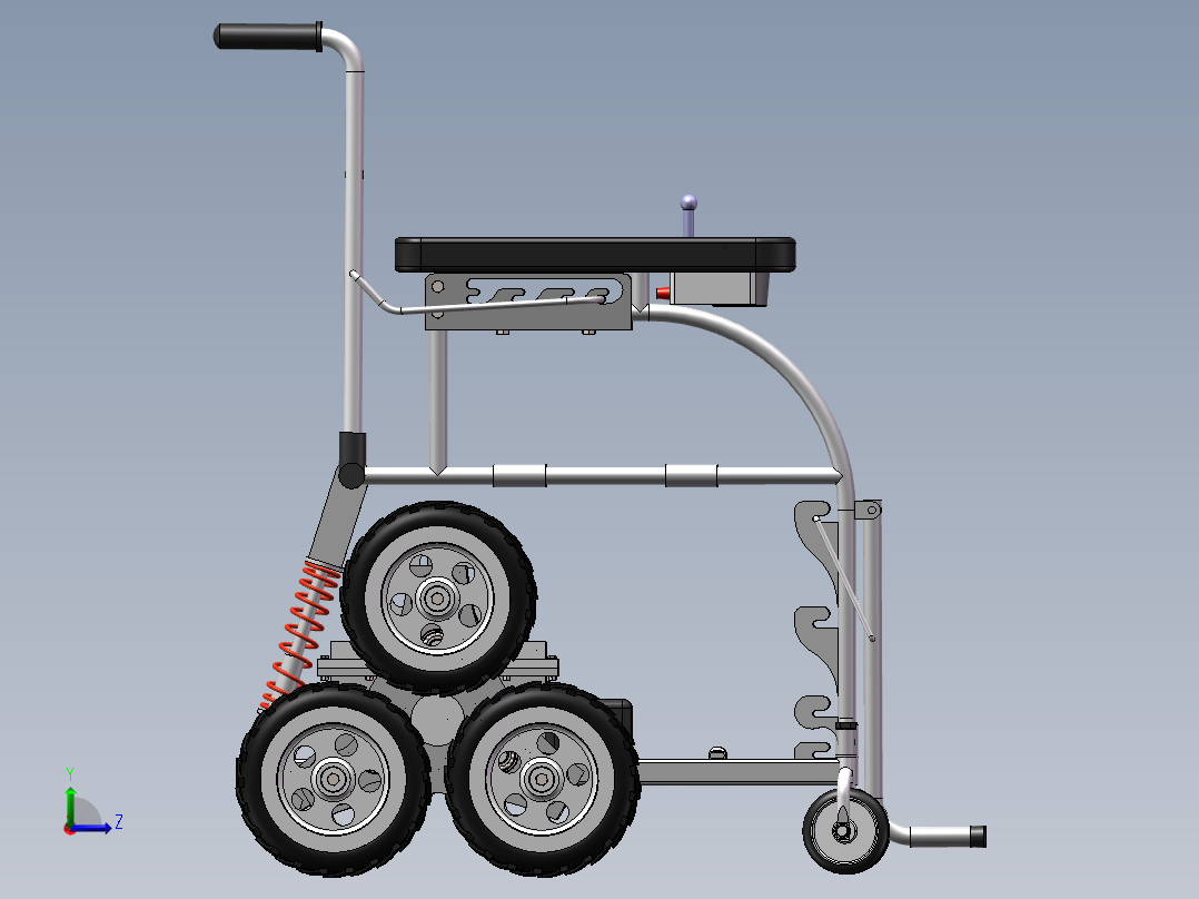 行星轮式爬楼梯轮椅结构设计含三维图===575419===1000左视图