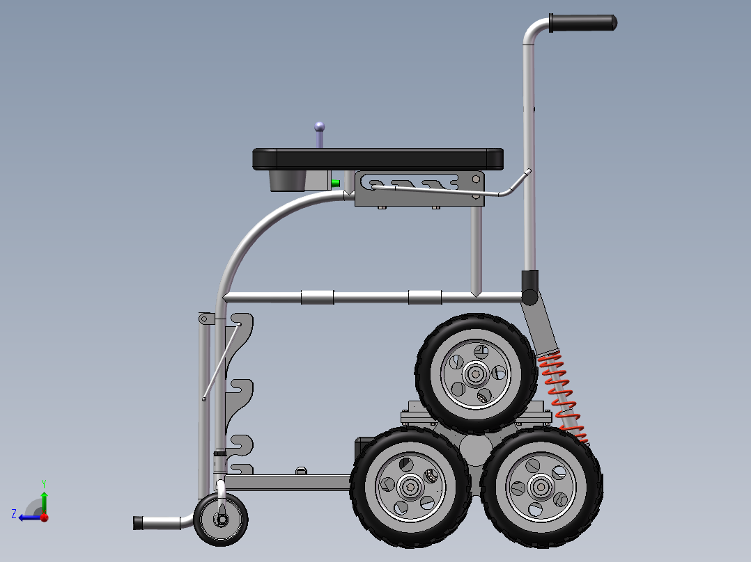 行星轮式爬楼梯轮椅结构设计含三维图===575419===1000右视图