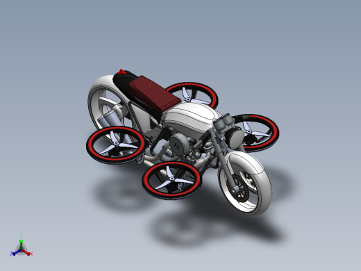 飞行摩托车flying-motorcycle-dronebike-concept-SolidWorks2015正等轴测缩略图