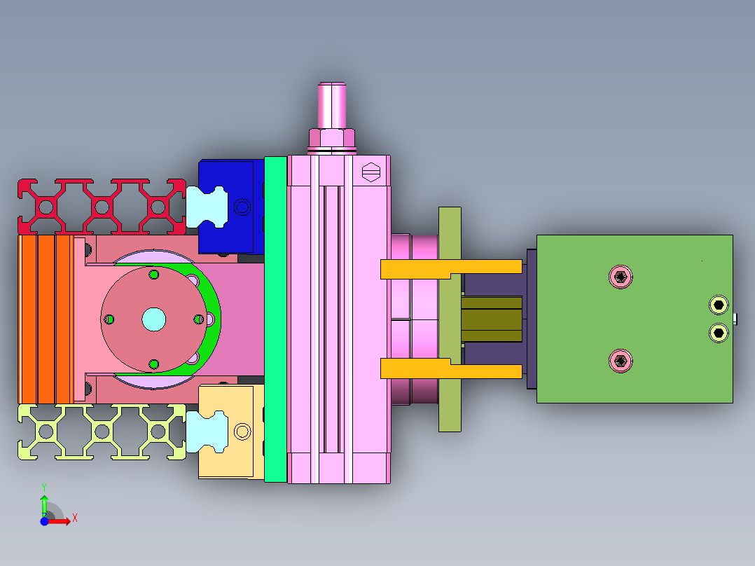塑料产品搬运的气动抓手前视图
