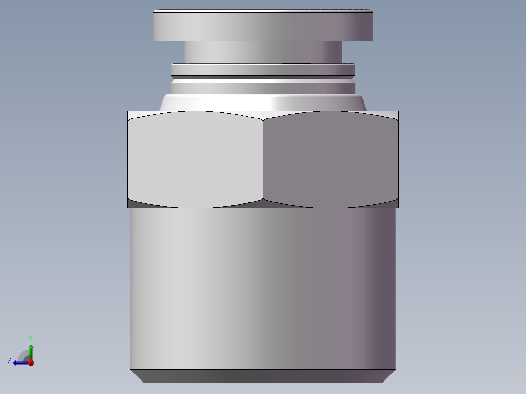 螺纹直通APC8-03（3分8厘）右视图