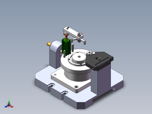 法兰盘钻孔夹具正等轴测缩略图