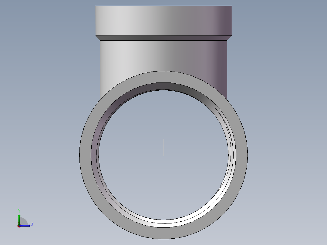 三通-异径 DN25-DN20左视图