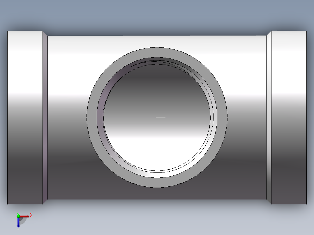 三通-异径 DN25-DN20俯视图