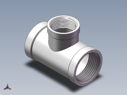 三通-异径 DN25-DN20正等轴测缩略图