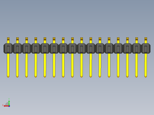 角度单排通孔引脚接头，间距2.54毫米后视缩略图