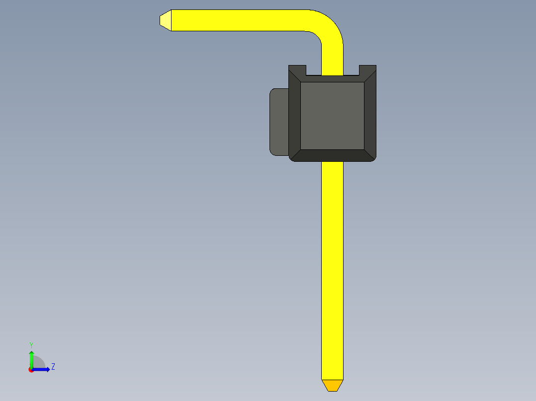 角度单排通孔引脚接头，间距2.54毫米左视图