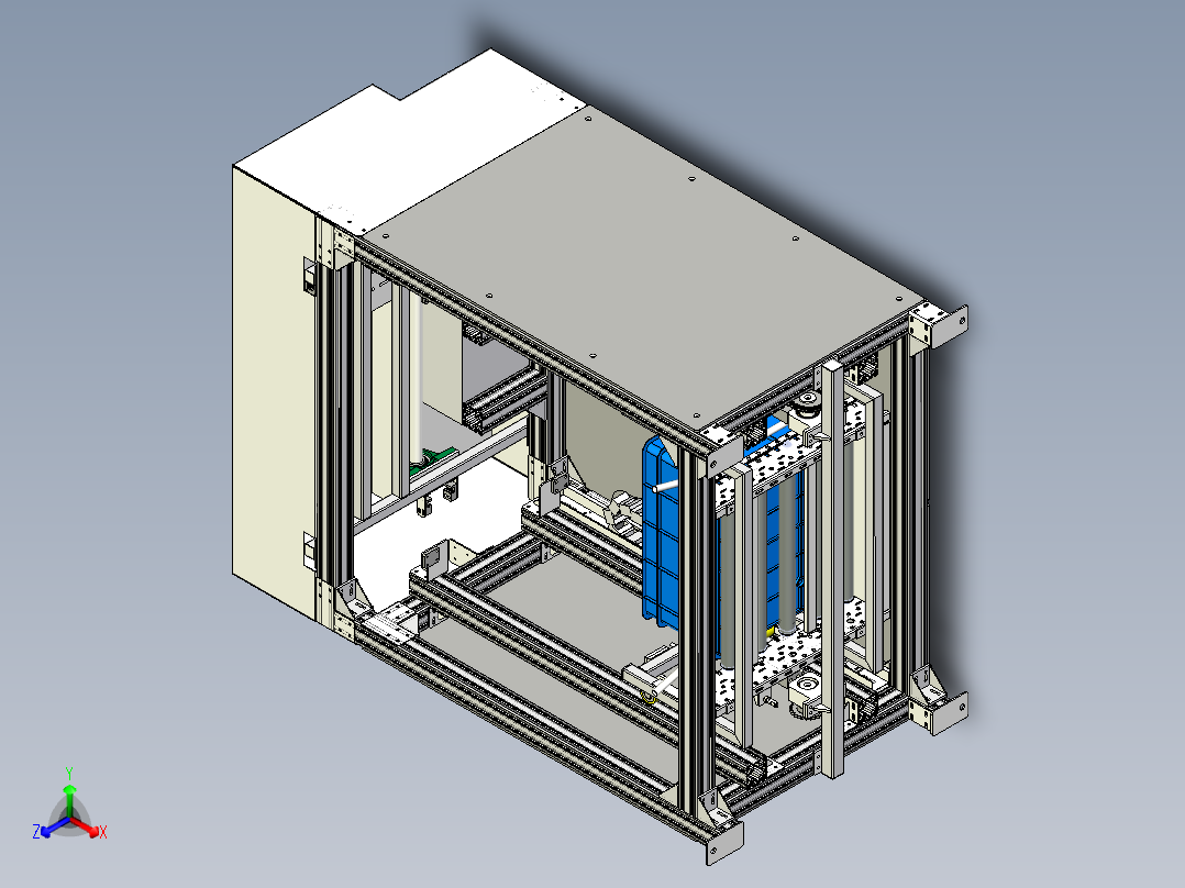 物料周转箱提升机正等轴测图