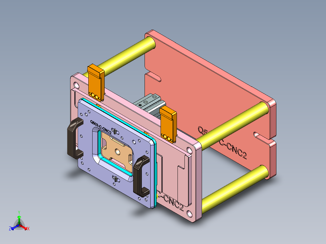 笔记本CNC工装夹具三维模型