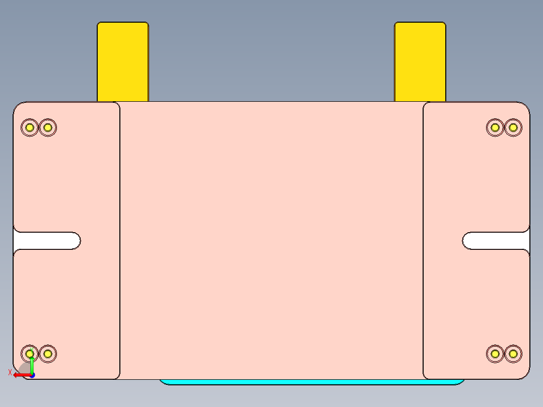 笔记本CNC工装夹具三维模型后视图